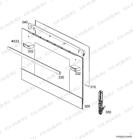 Взрыв-схема плиты (духовки) Electrolux EOB5415AOX - Схема узла Door